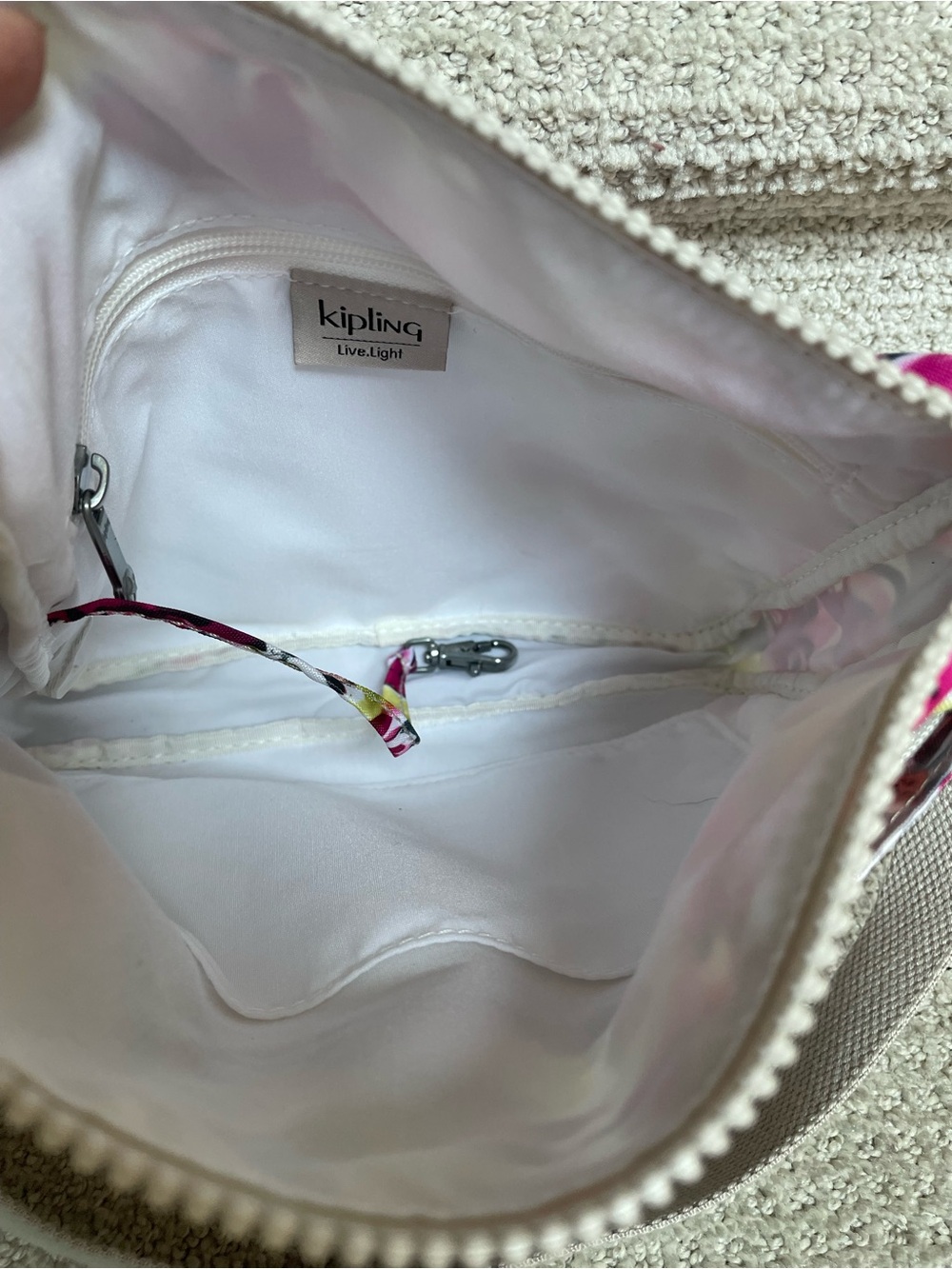 Kipling Sebastian Blushing Posies Floral Crossbody Adjustable Strap Bag Purse - Picture 8 of 15
